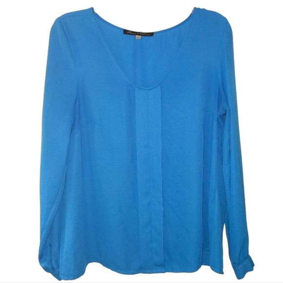 Rose & Olive Peacock Blue Blouse - Picture 1 of 8